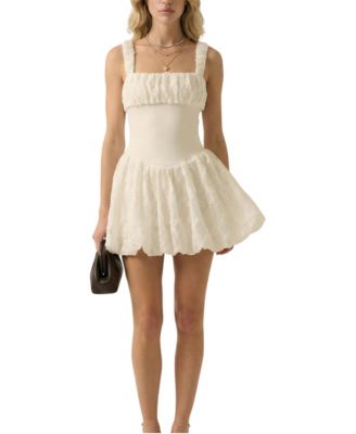 Women's Boucle Knit Fit and Flare Mini Dress
