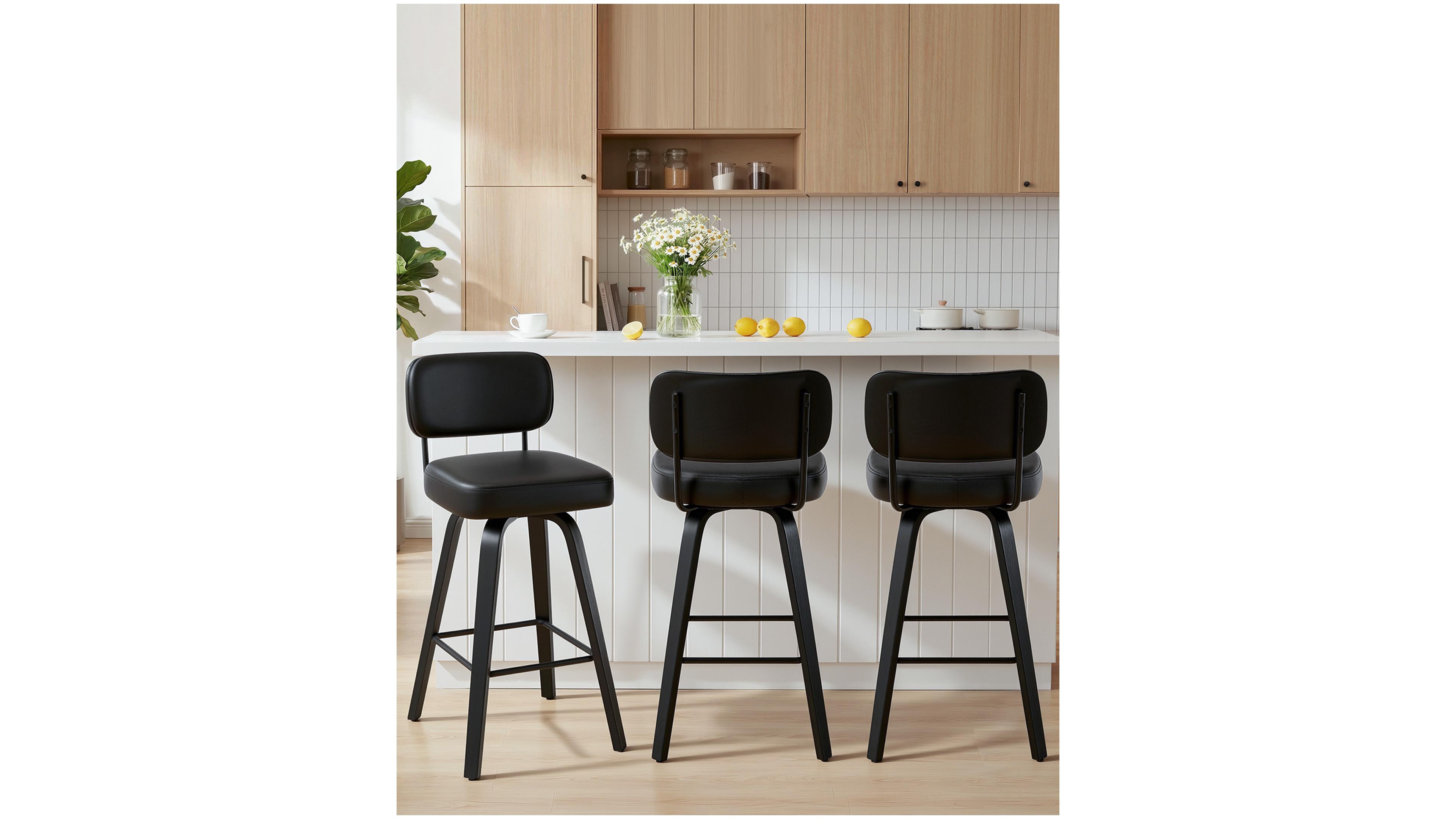 Bekrvio 29" Mid-Century Swivel Bar Height Stool