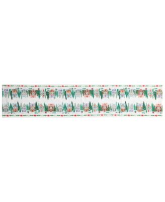 Spice Village Christmas Embroidered Table Runner, 14" x 70"