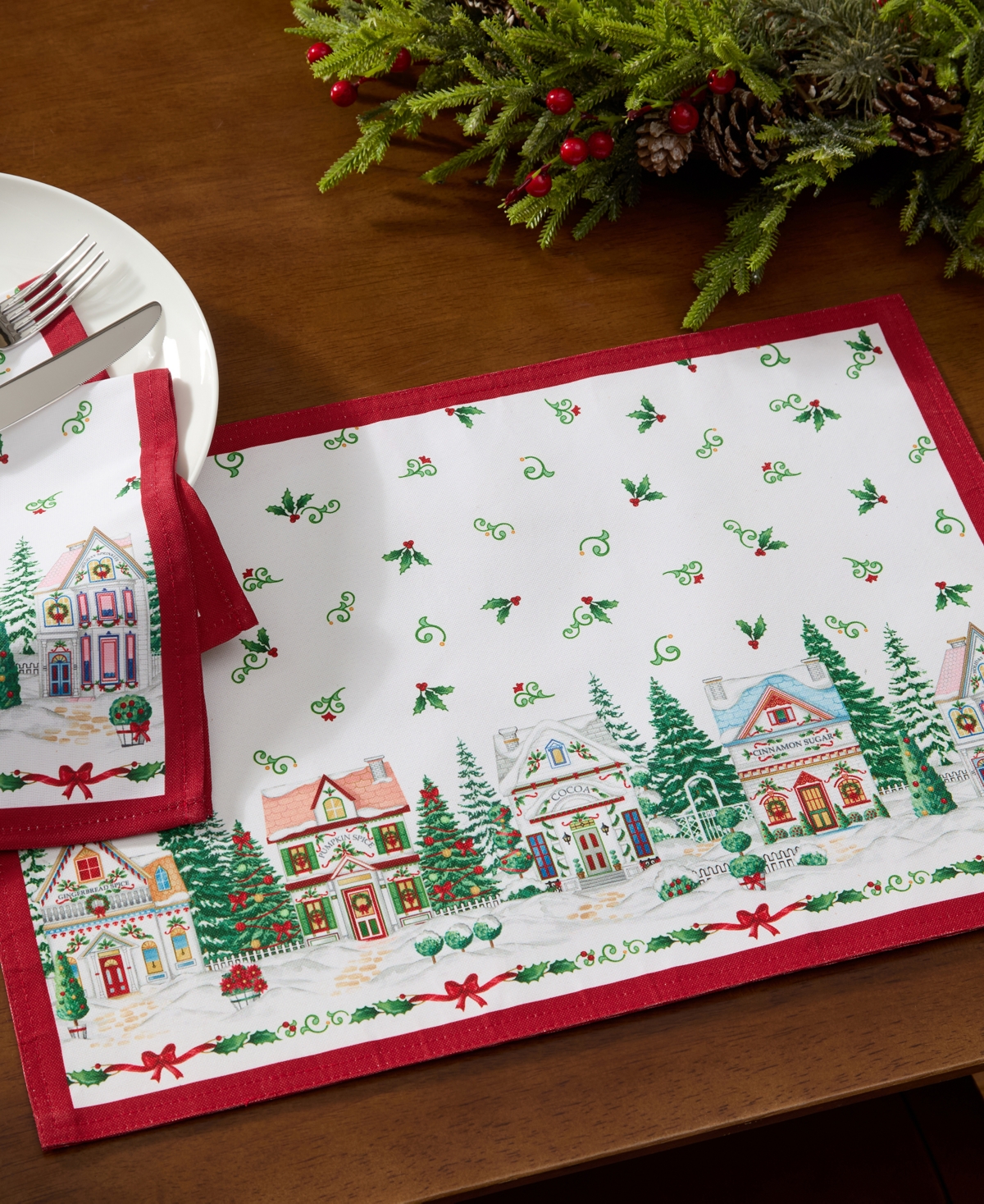 Lenox Spice Village Christmas Placemats, Set of 4
