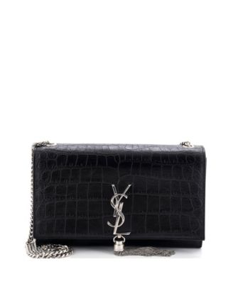 Medium Classic Monogram Tassel Crossbody Bag Embossed Leather