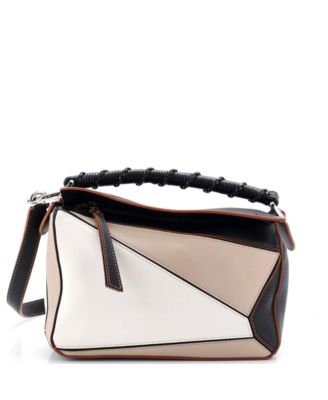 Puzzle Edge Leather Small Crossbody Shoulder Bag