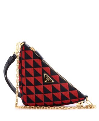 Mini Symbole Triangle Bag Leather and Jacquard