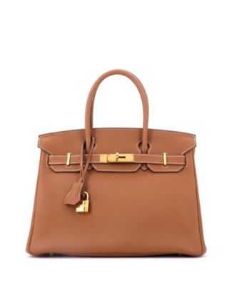 Pre-Owned HERMES Pre-Owned Hermes Birkin 30 Handbag Brown Togo with Gold Hardware