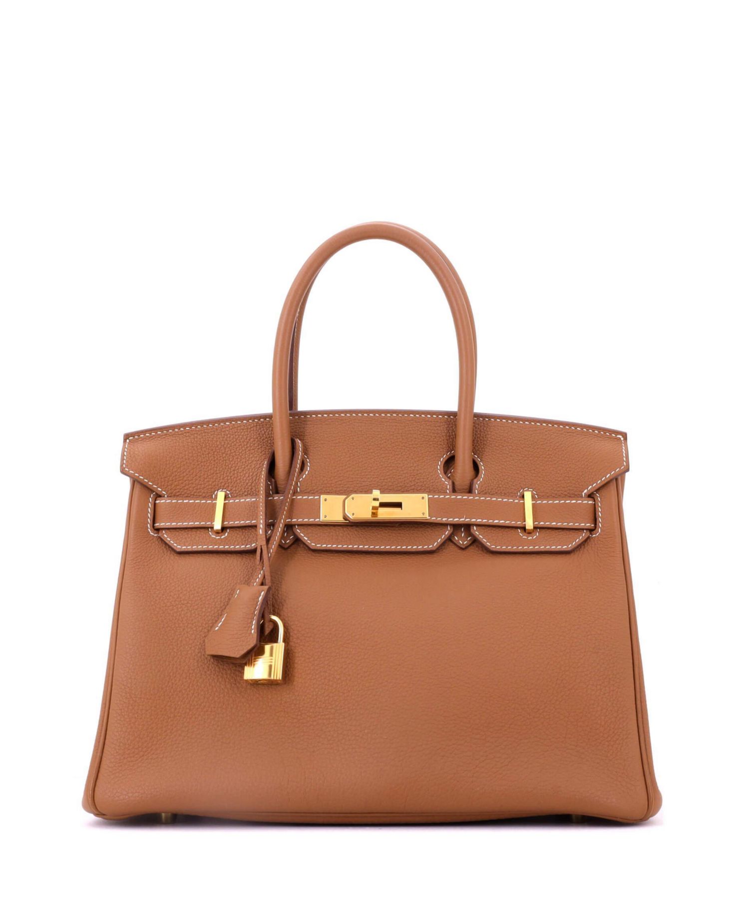 Pre-Owned HERMES Pre-Owned Hermes Birkin 30 Handbag Brown Togo with Gold Hardware