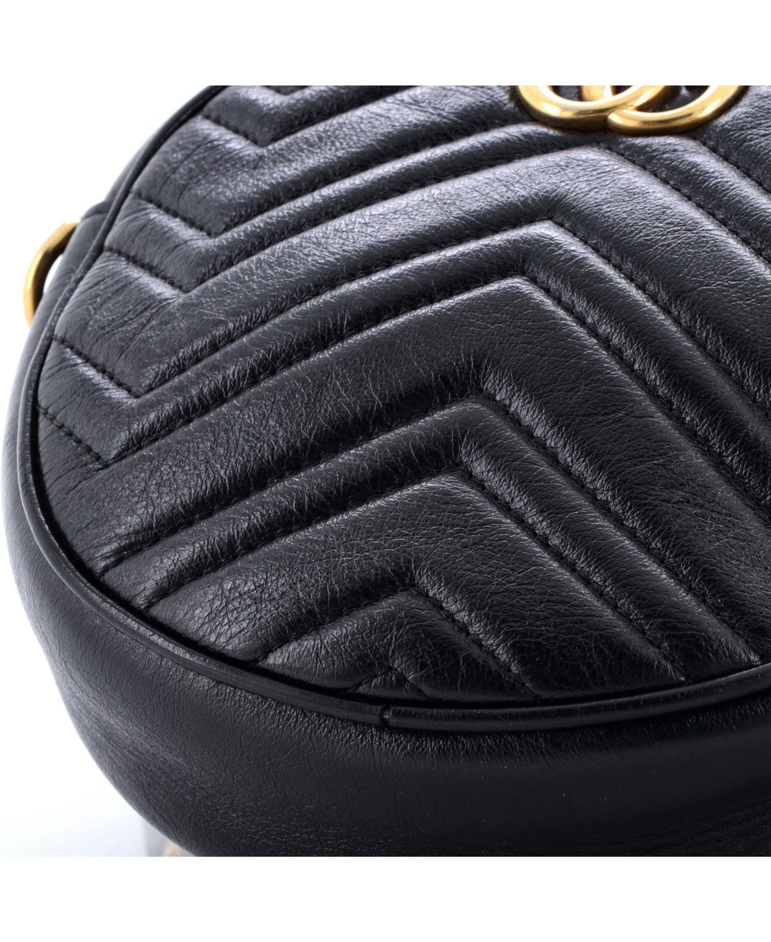 Mini Round Leather GG Marmont Shoulder Bag