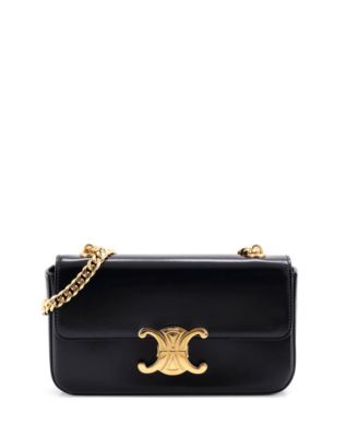 Triomphe Small Chain Leather Shoulder Bag, 8"W x 4"H x 2"D