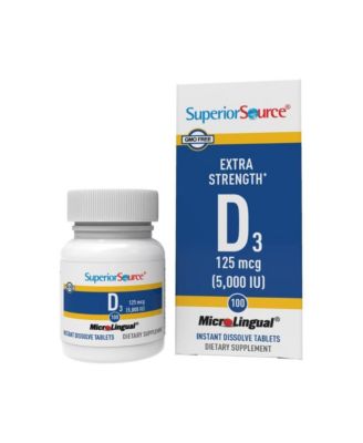 Vitamin D3 5000 IU - 100 Sublingual Dissolving Tablets