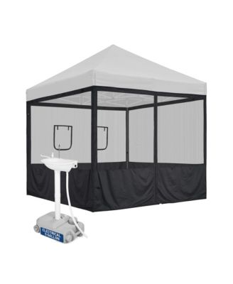 Commercial Food Booth Mesh Walls and Electric Portable Sink Kit Battery-Powered and Foot Pump Sanitary Equipment