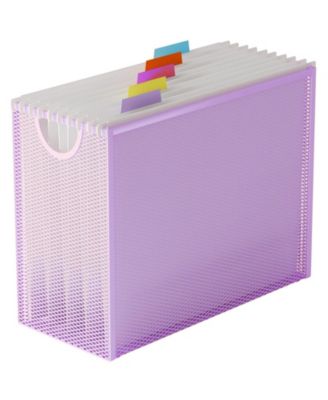 Metal Mesh Hanging File Organizer With Handle Letter Size Document Storage