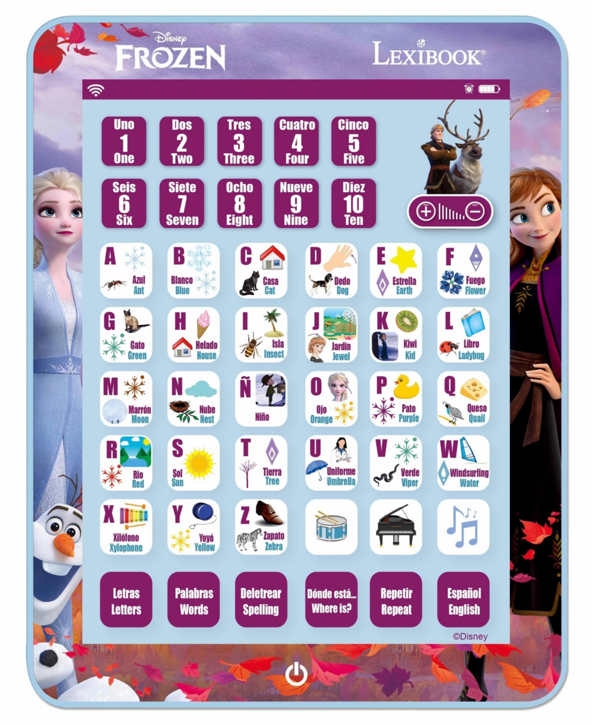 Disney Frozen Bilingual Learning Tablet with Interactive Quiz Mode