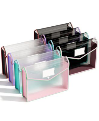 Expanding File Folders Document Organizer Snap Closure Label Pocket Large Capacity For School Office Home