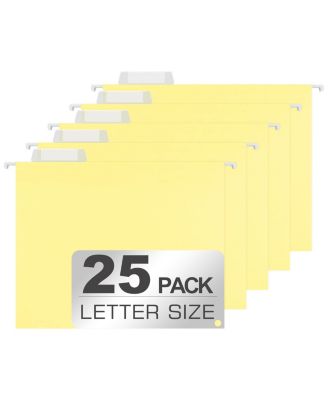 25 Packs Hanging File Folders Assorted Colors Letter Size 15 Cut Tabs Expandable Organizer