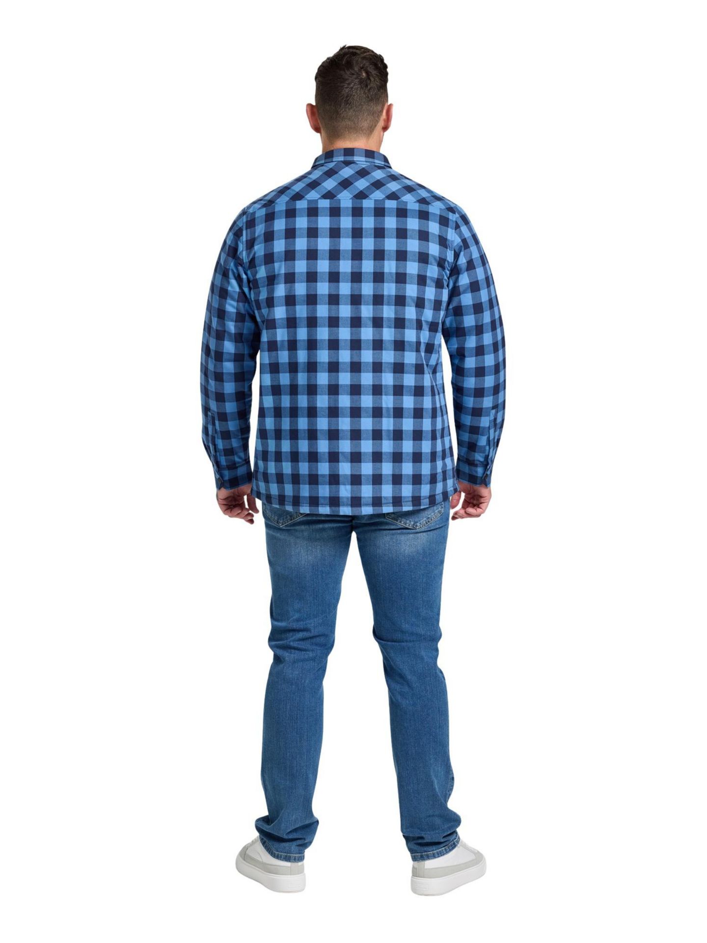 Мужские куртки Raging Bull Quilted Check Long-Sleeve Shacket, цвет: Тёмно-синий — фото 2