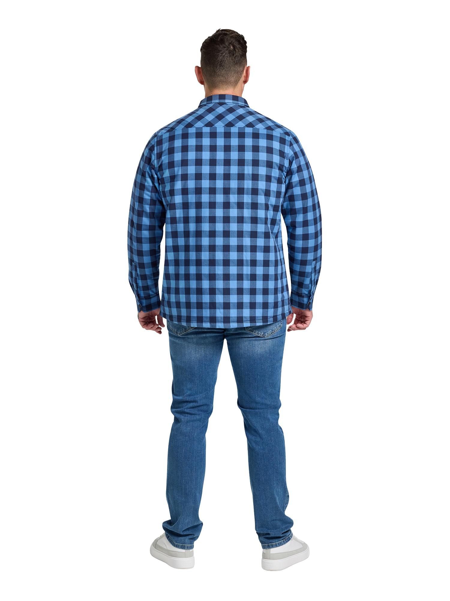 Men's Quilted Check Long-Sleeve Shacket