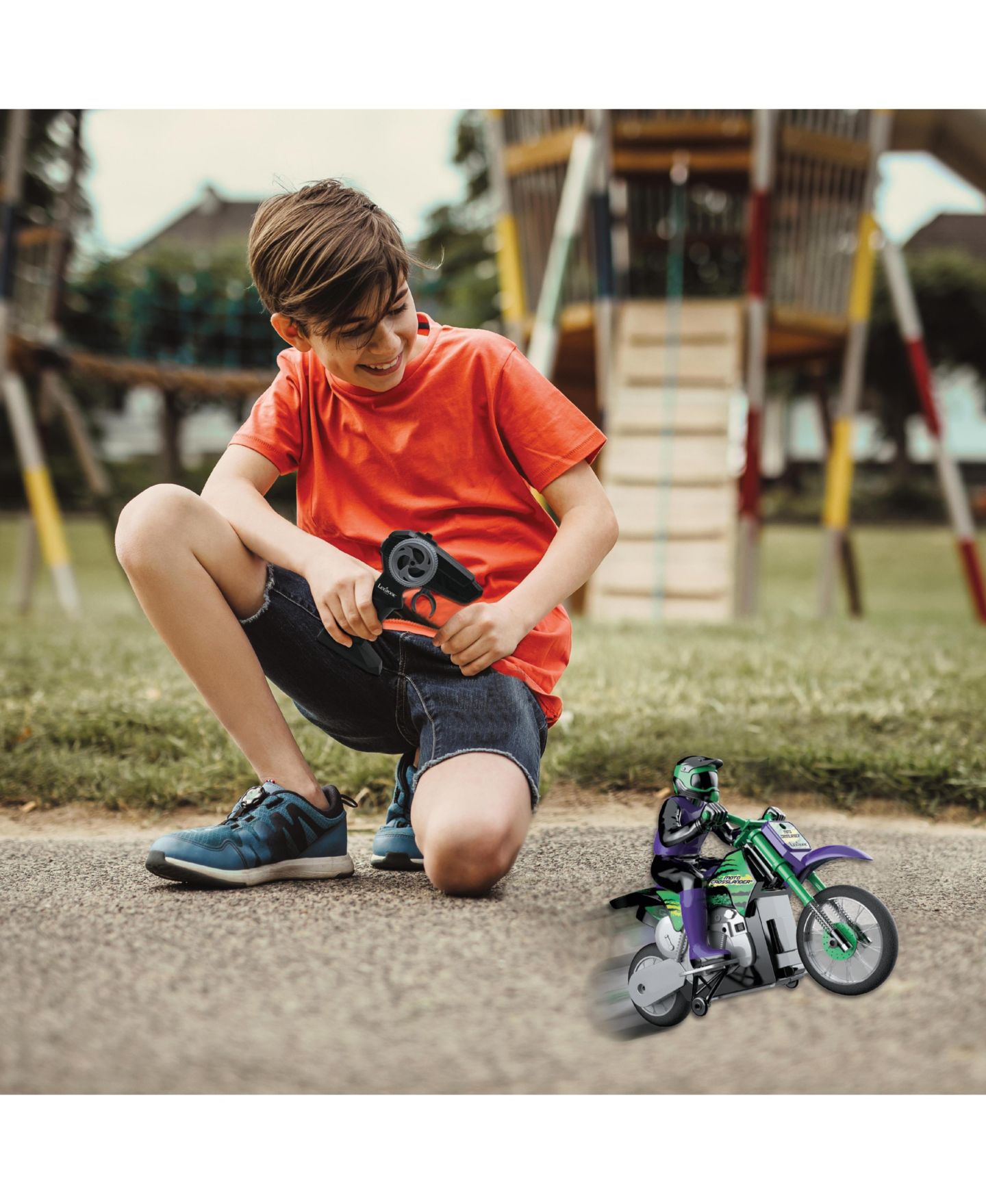 Детская игрушка Lexibook Crosslander Rechargeable Light Effects Off-Road RC Motorcycle, цвет: Зелёный — фото 4