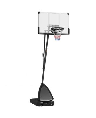Basketball Stand, Freestanding Basketball System with 44 in Shatterproof Backboard, Ball Return System and 2 Wheels