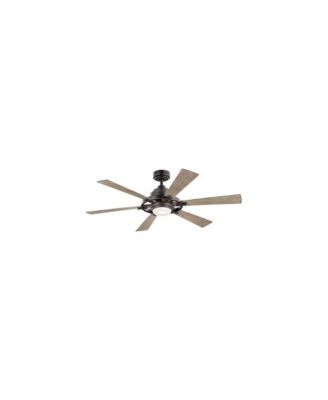 52" Kichler Gentry Lite Anvil Iron LED Damp Rated Fan with Remote