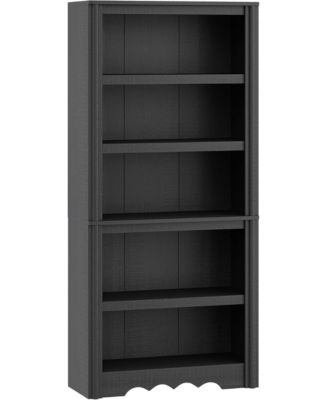 70.9" Tall Bookshelf - 5-Tier Wood Bookcase with Arched Roman Column Design for Home Office and Living Room
