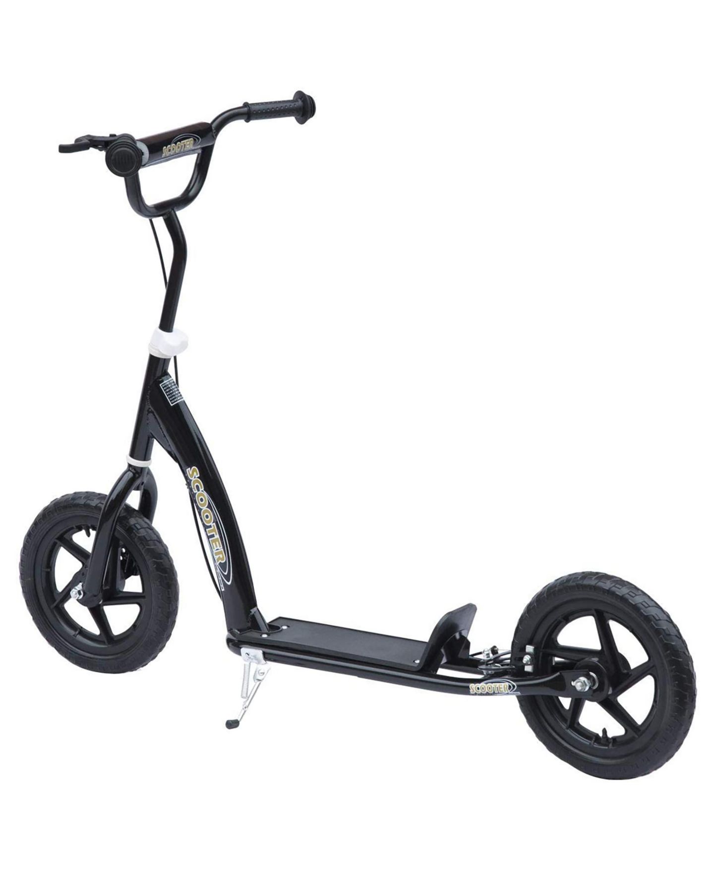 Детская игрушка Glintex Kids Steel Kick Scooter with Adjustable Handlebar and 12" Big Wheels, 110-lb Capacity, Ages 5-12, цвет: Чёрный — фото 9