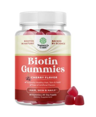 Biotin Gummies with Pantothenic Acid  Biotin, Vitamin C, D, E, Iodine, Zinc and Folic Acid  60 Count