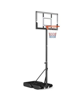 Basketball Hoop, 18-Level 3.3 to 10 ft Adjustable Portable System with 38 in Shatterproof PC Backboard, 18 in Rim and Rolling Base