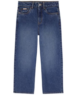 Girls' 4-16 Medium Wash Wide-Leg Denim Jeans