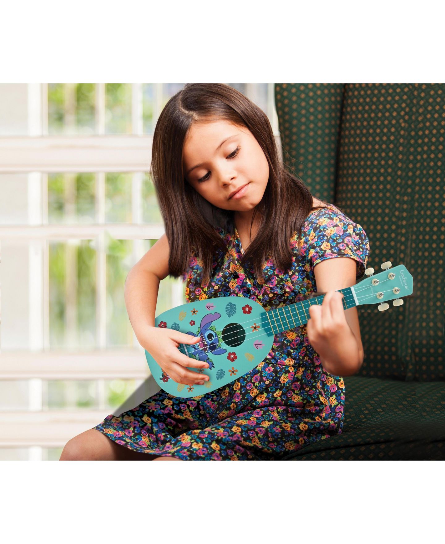 Детская игрушка Disney Stitch My first wooden ukulele, 4 nylon strings, 53 cm, guide included, цвет: Синий — фото 3