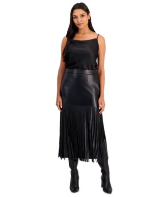 Women's Kaia High-Waisted Polyester Fringe Skirt