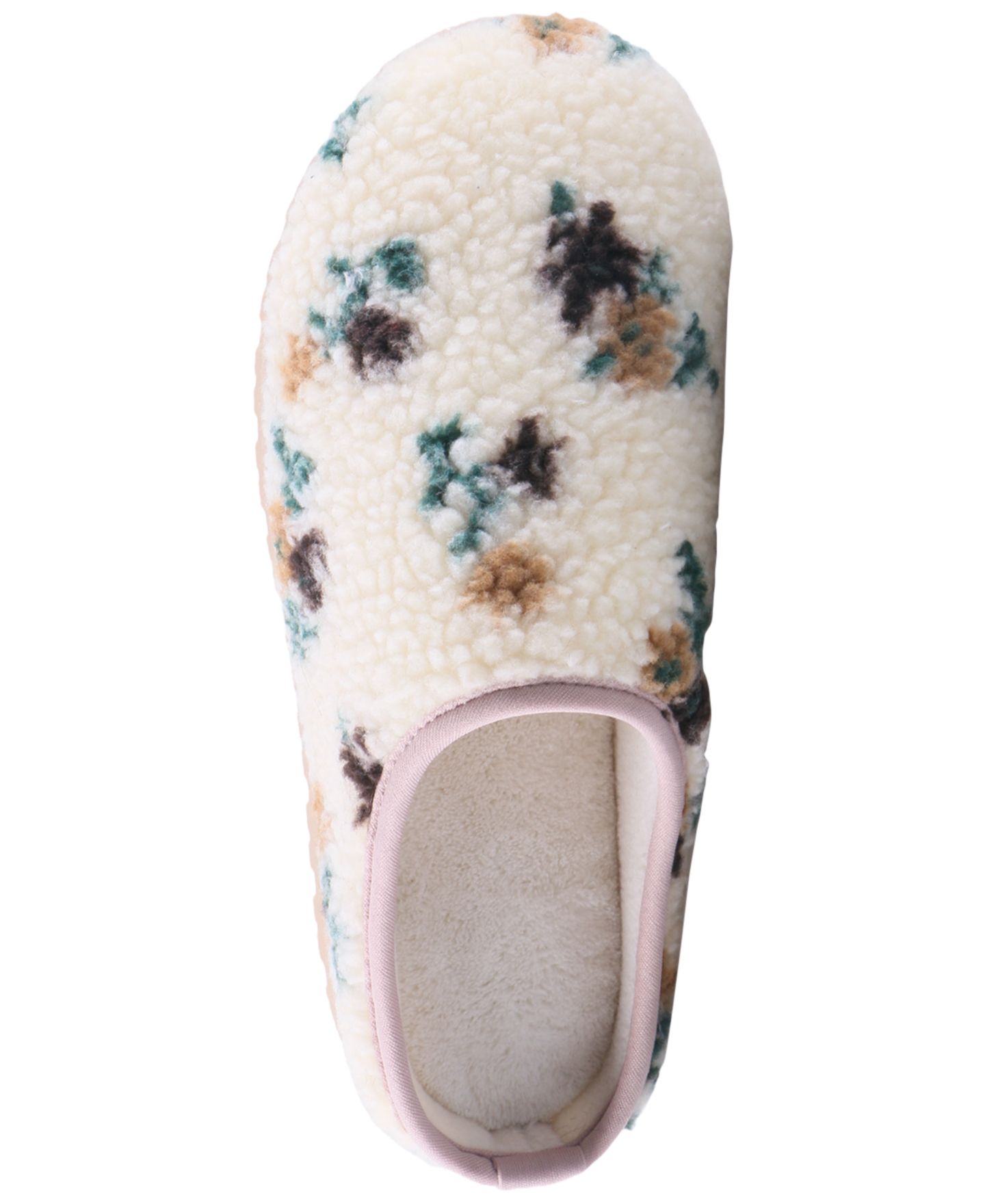 Женские сабо Isotoner Signature Isotoner Floral Sherpa Indoor/Outdoor Clog Slippers, цвет: Коричневый — фото 4