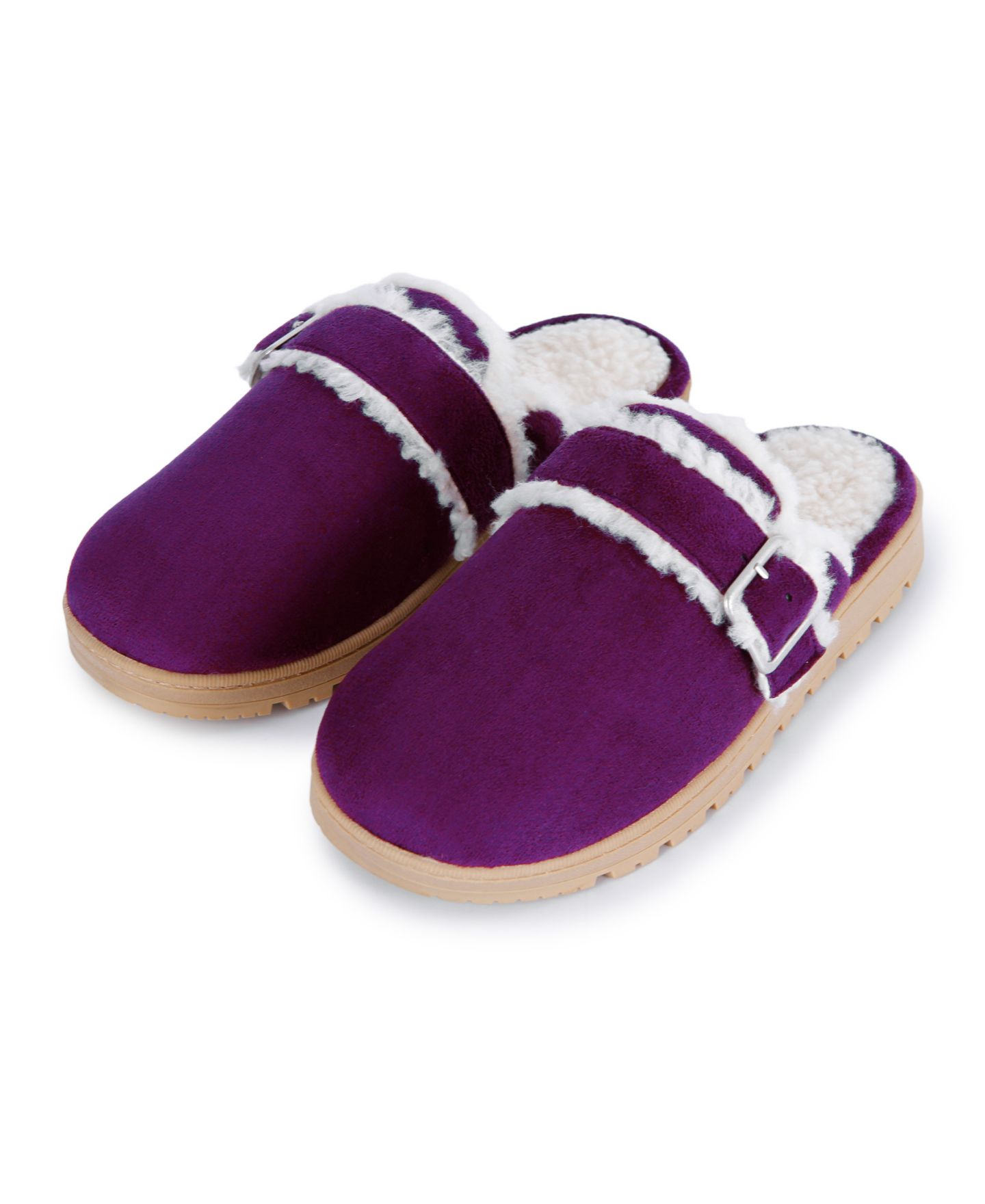Женские тапочки Isotoner Signature Buckle Scuff Sherpa Slippers, цвет: Инжирный — фото 5