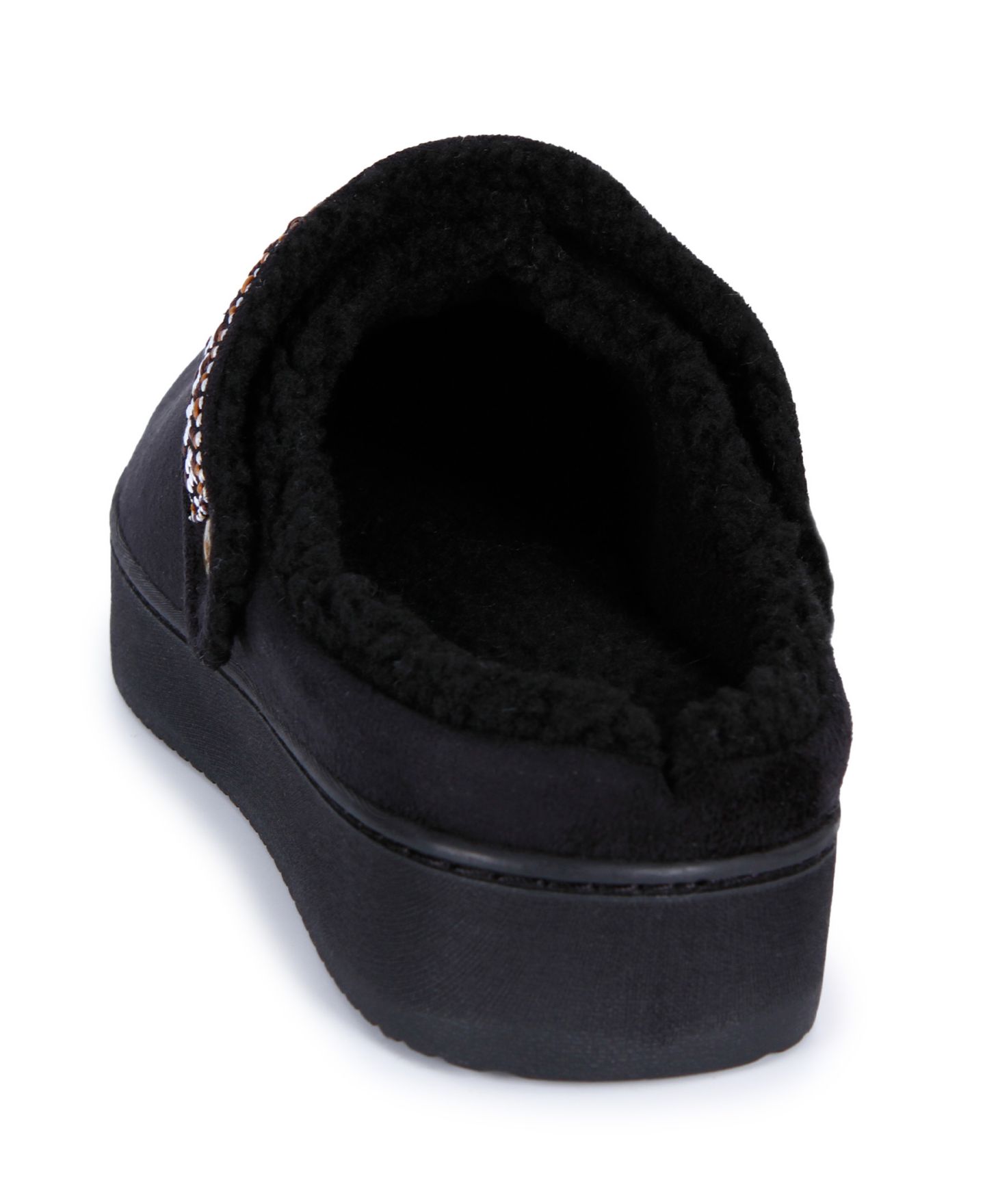 Женские сабо Isotoner Signature Joey Platform Easy-On/Easy-Off Faux Microsuede Clog, цвет: Чёрный — фото 6