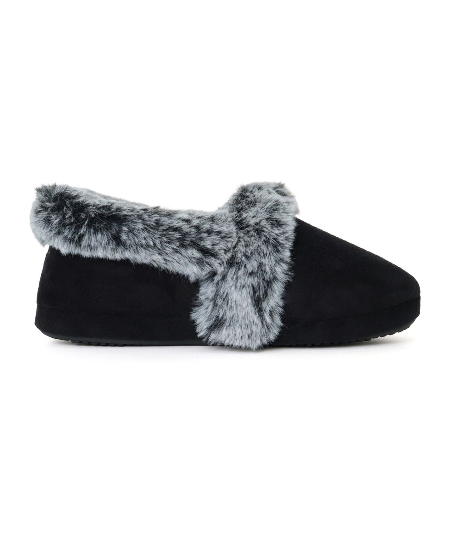 Женские сабо Isotoner Signature Blake Microsuede Faux-Fur Indoor-Outdoor Clog Slippers, цвет: Чёрный — фото 2