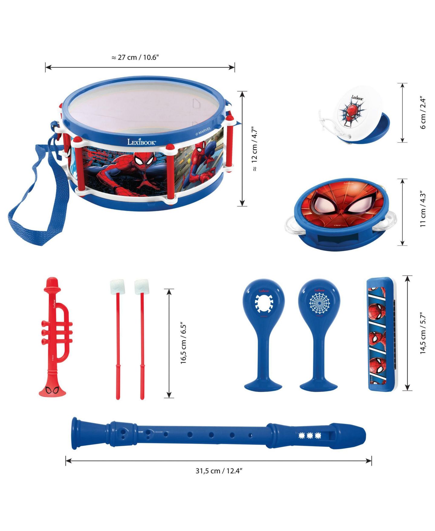 Детские игрушки Spiderman Musical Instruments 7-Piece Set, от 3 лет — фото 2