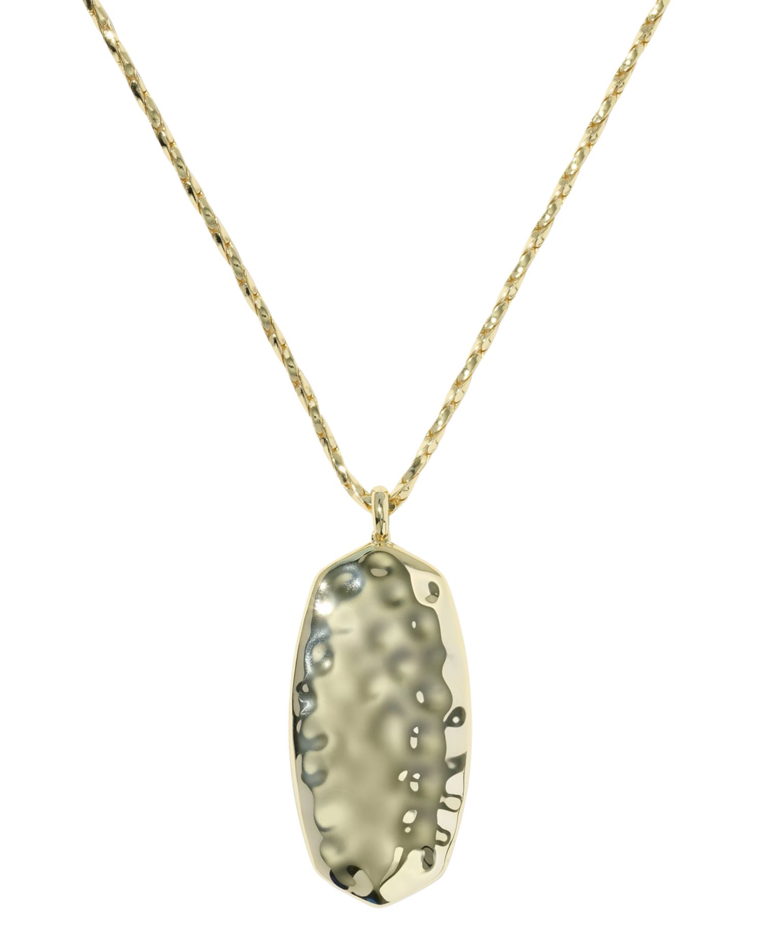 Glass Danielle Riveted Hammered Long Pendant Necklace