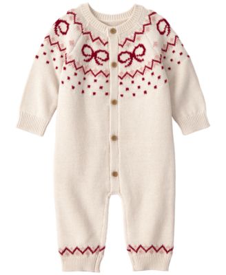 Baby Girls' Cotton Fair Isle Sweater Knit Jumpsuit