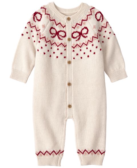 Комбинезон Carter's Cotton Fair Isle Sweater Knit Jumpsuit для девочек-малышей, цвет: Bow Fair Isle