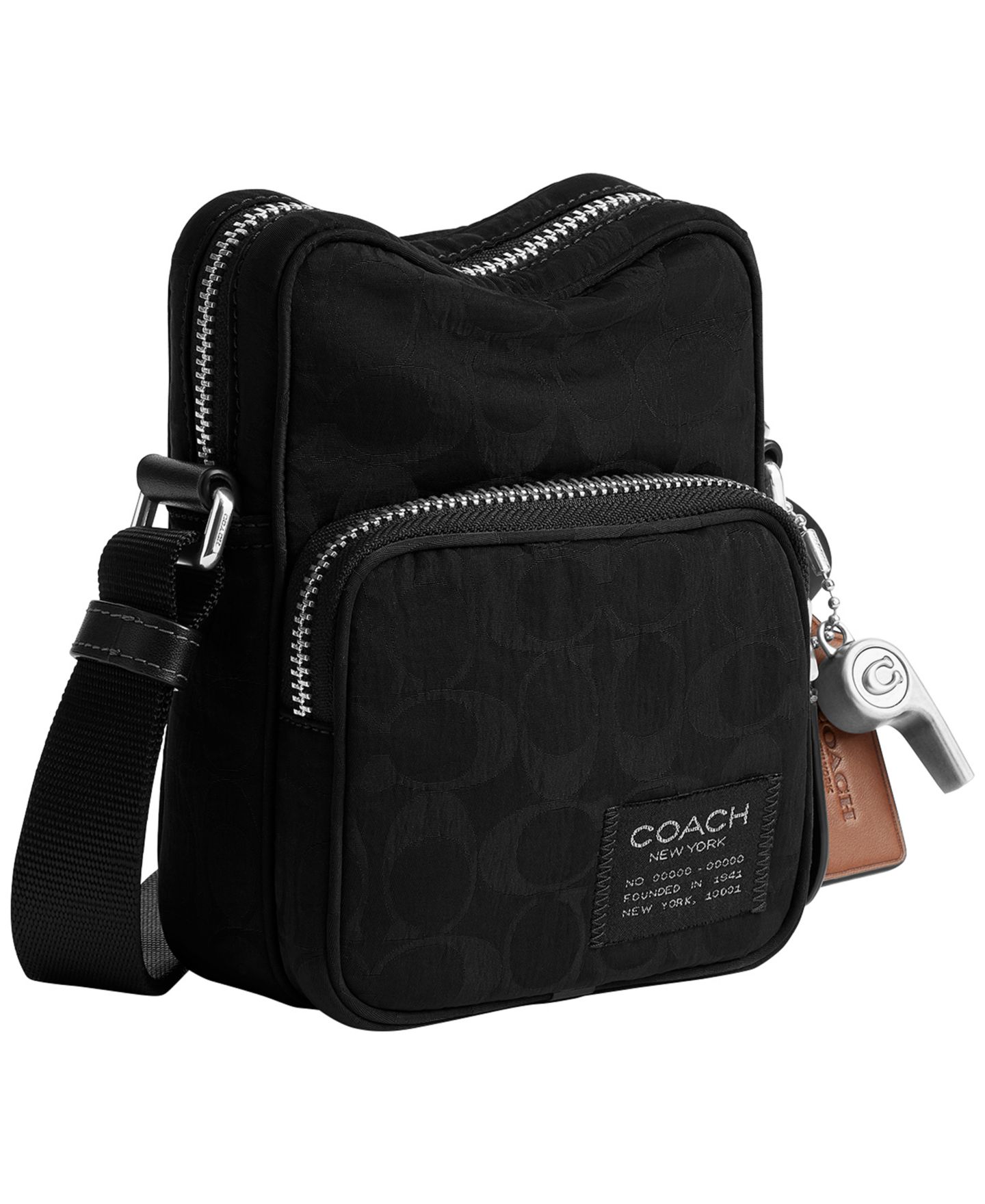 Мужская сумка COACH Locke Signature Nylon Jacquard Adjustable Strap Crossbody, цвет: Чёрный — фото 3