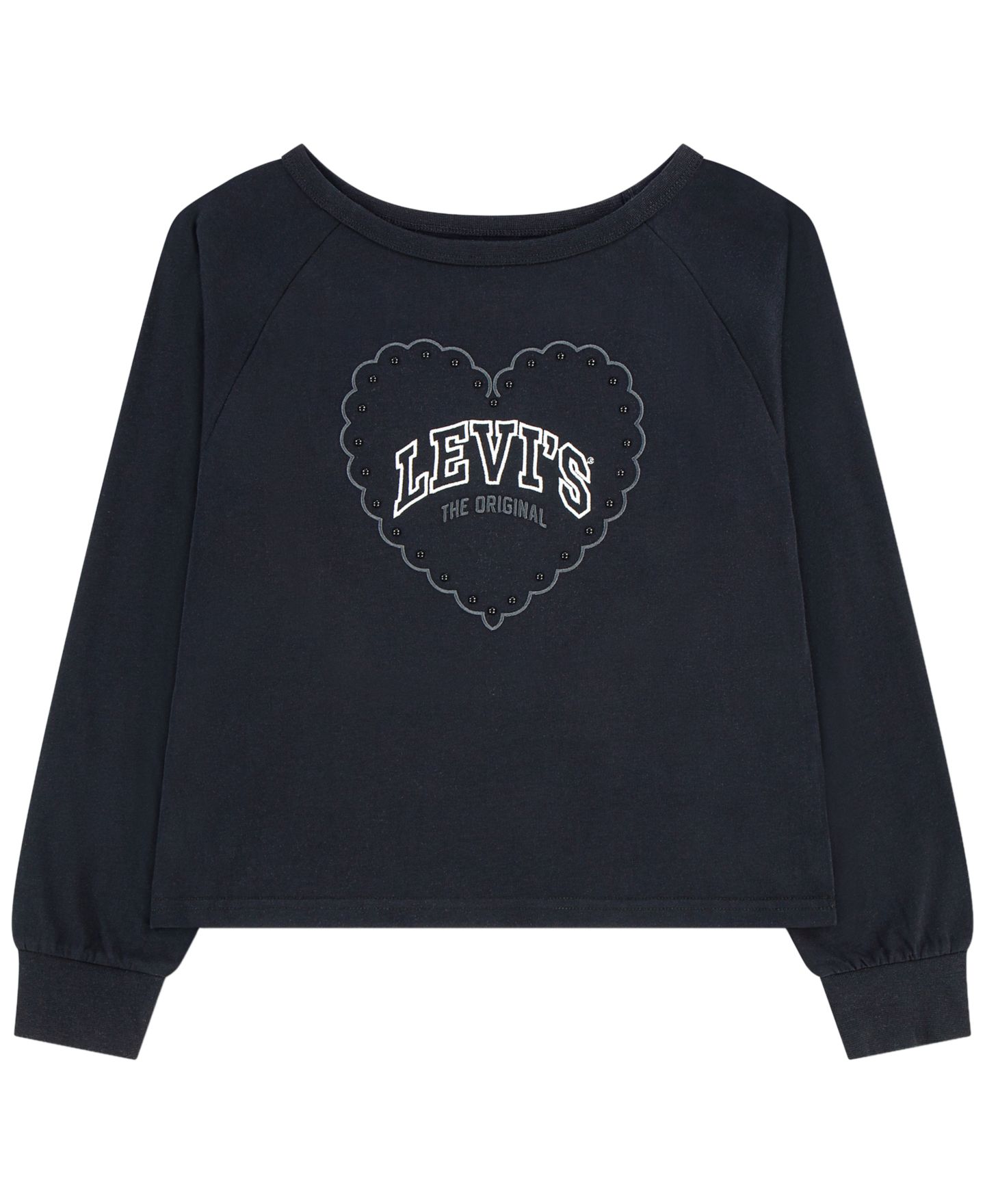 Детский вязаный лонгслив Levi's с сердцем, 7-16, цвет: Антрацитовый — фото 1