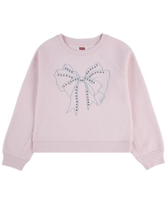 Girls' 7-16 Bow Crewneck Sweatshirt