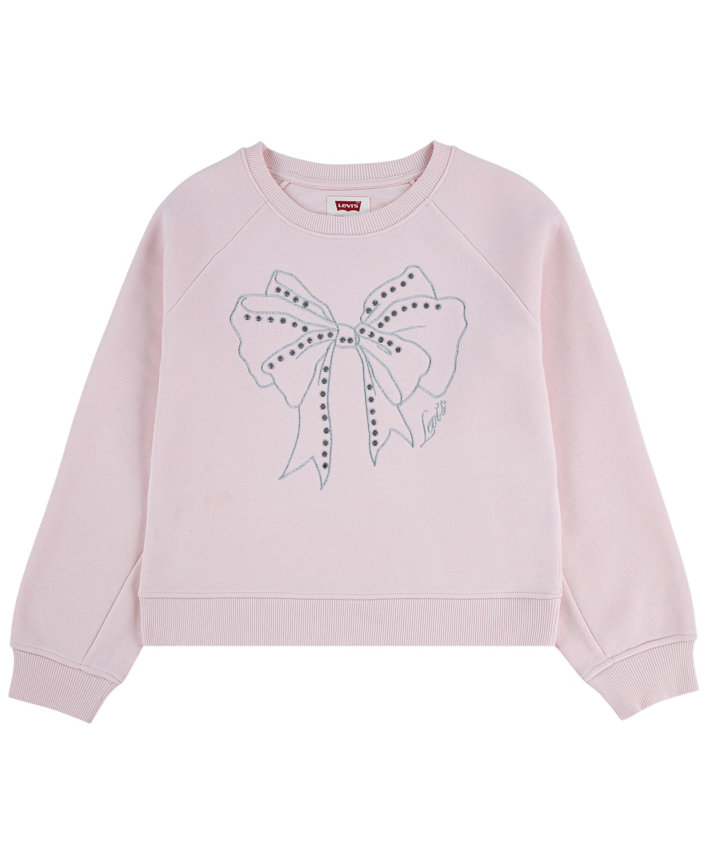 Толстовка Levi's Bow Crewneck Sweatshirt для девочек, цвет: Розовый — фото 1