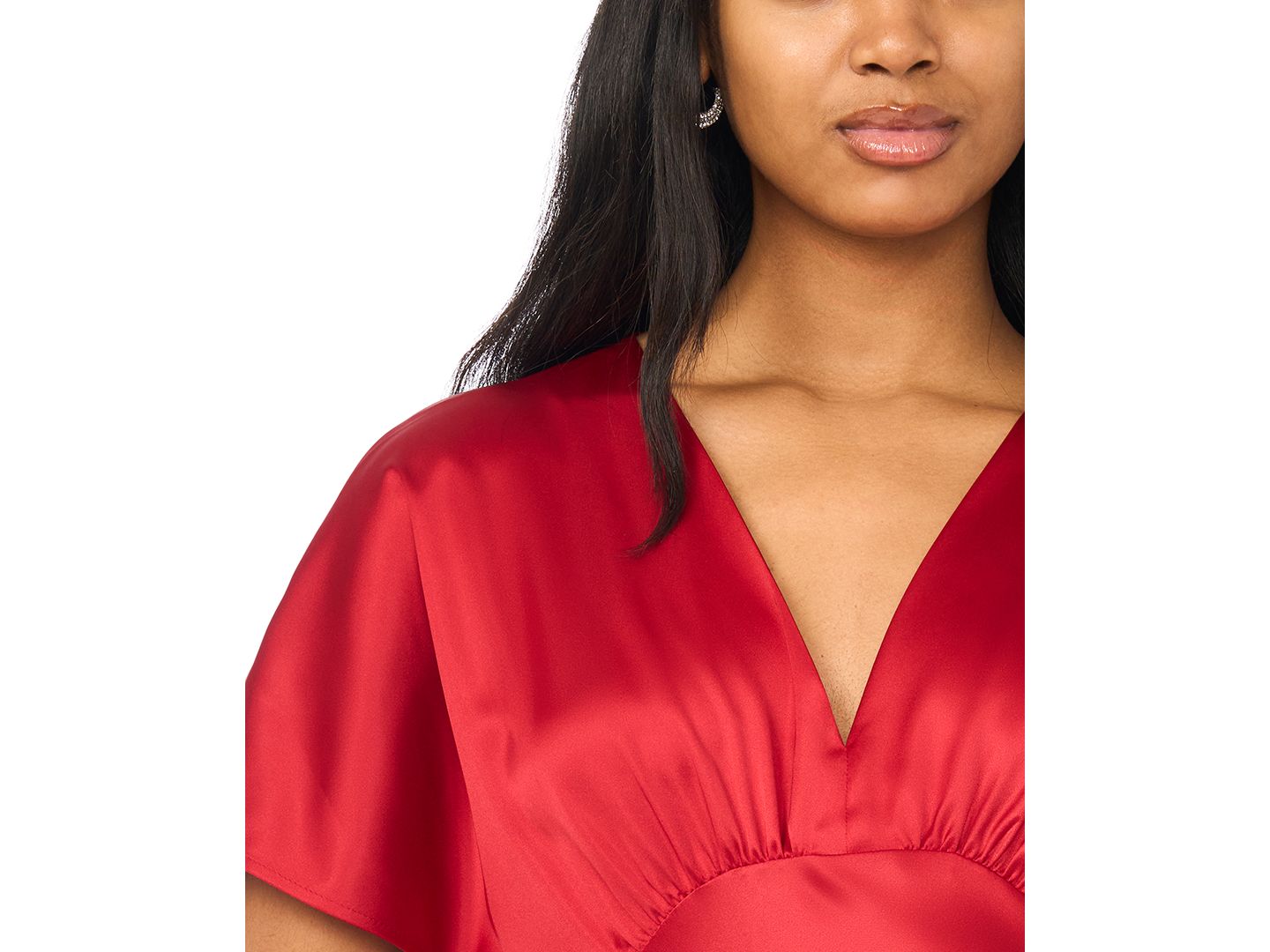 Женское платье CeCe V-Neck Dolman Sleeve Maxi, цвет: Глубокий малиновый — фото 4