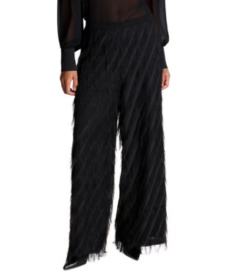 Women's Pull-On Fringe Wide-Leg Pants