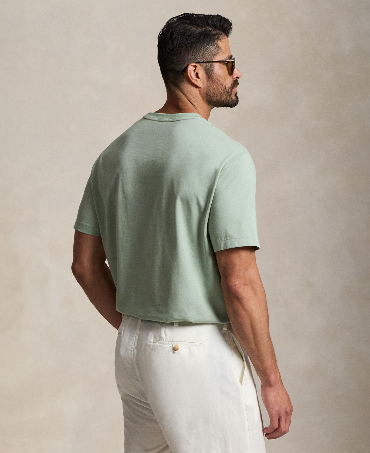 Мужская футболка Polo Ralph Lauren Big & Tall Jersey Crewneck, цвет: Светлый зелёный — фото 4