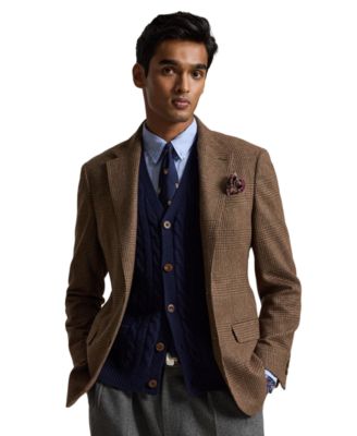 Men's Wool-Blend Glen Plaid Modern-Fit Sport Coat