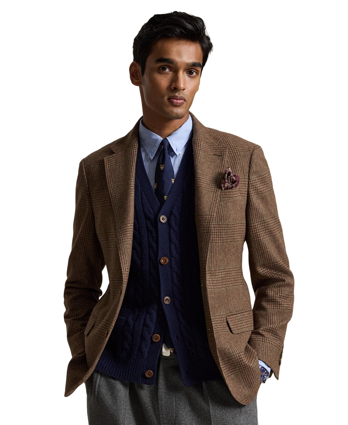 Polo Ralph Lauren Men's Wool-Blend Glen Plaid Modern-Fit Sport Coat