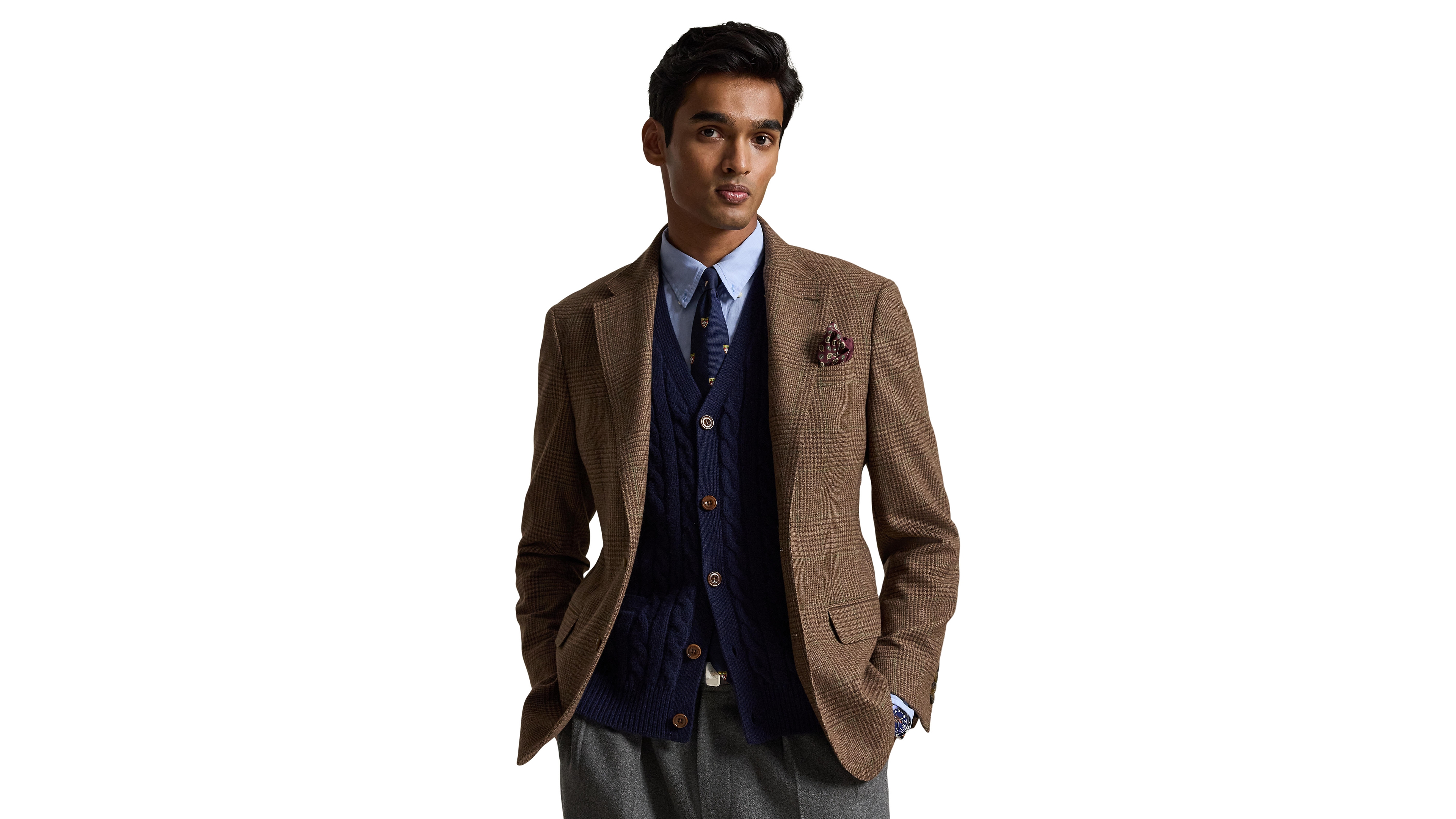 Polo Ralph Lauren Men's Wool-Blend Glen Plaid Modern-Fit Sport Coat