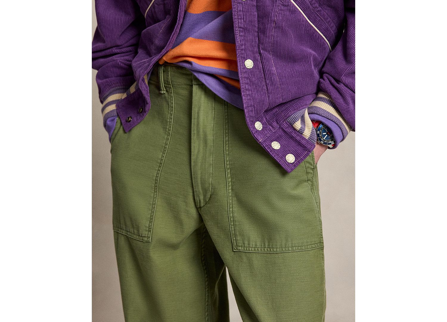 Men's Relaxed Fit Reverse-Sateen Utility Pants