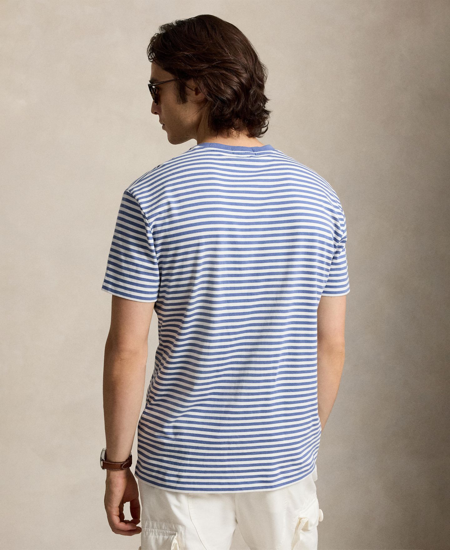 Мужская футболка Polo Ralph Lauren Classic-Fit Striped, цвет: Синий / Белый, вариант 1 — фото 4