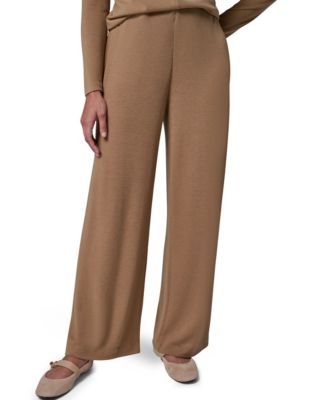 Petite Wide-Leg Flat-Front Pull-On Pants